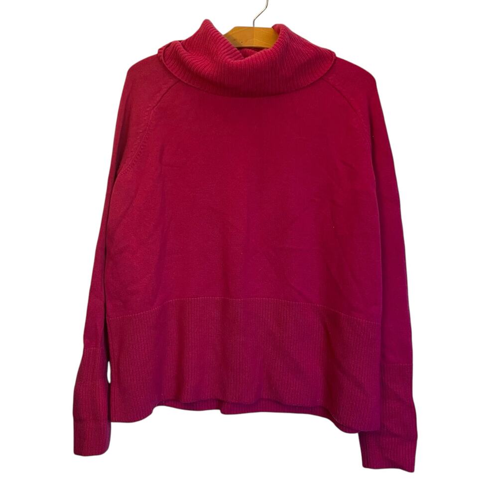 Athleta Alpine Turtleneck Sweater Cyclamen Pink Wool Cashmere Pullover Size S